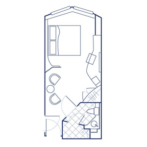 Studio Floor Plan at the Hilton Club – New York